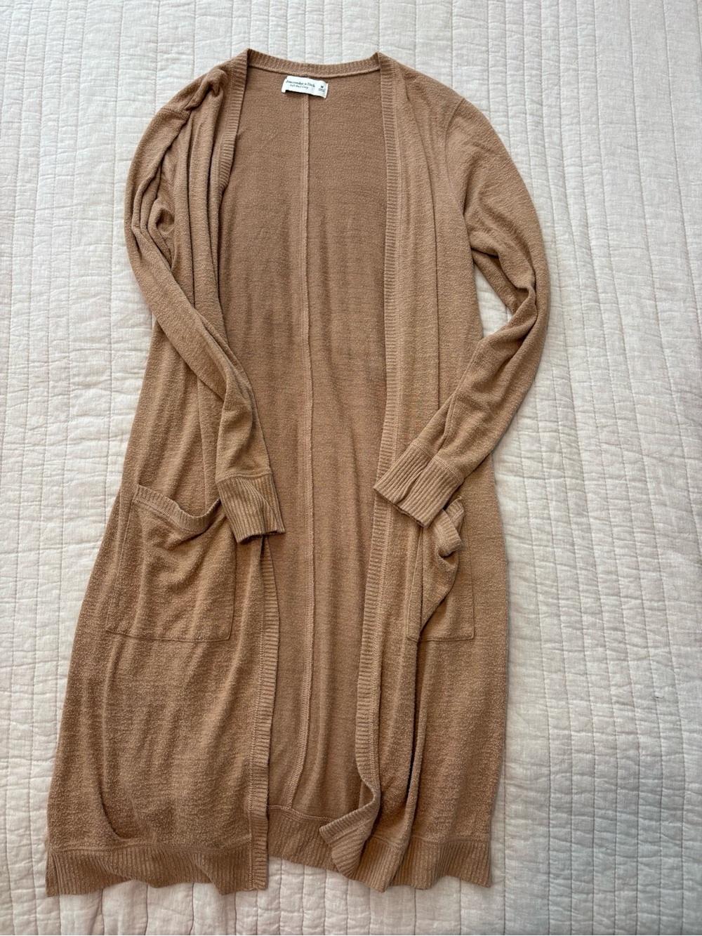 Abercrombie & Fitch Soft Knit Cardigan in Light Brown